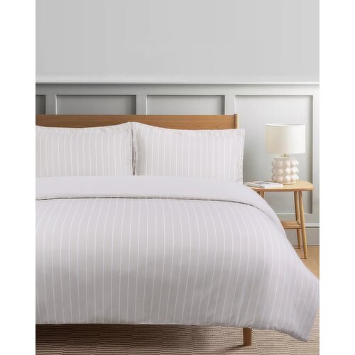 Brushed Stripe Duvet Set Stone King Size
