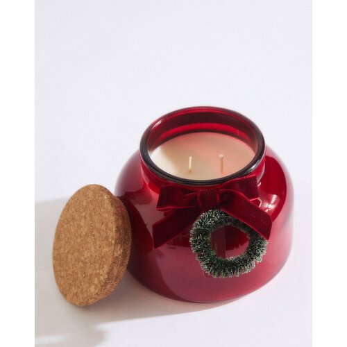 Wreath Candle - Festive Cake Red