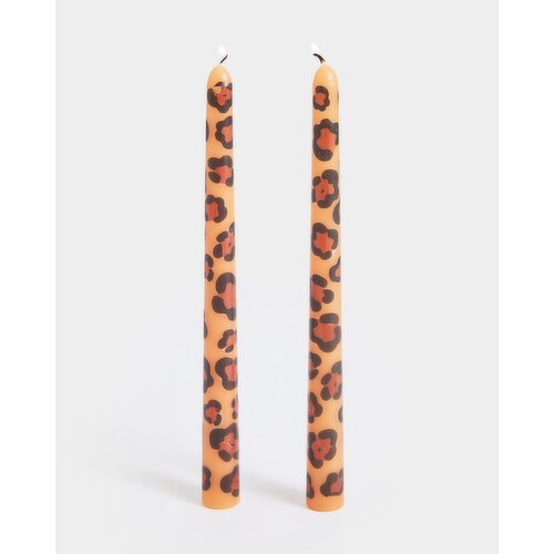 Leopard Dinner Candles - Pack Of 2 Print