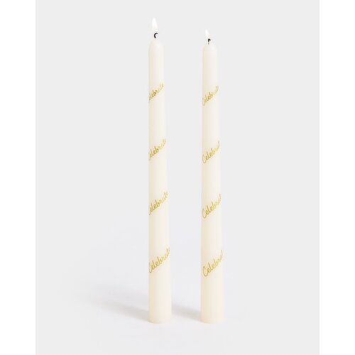 Celebrate Dinner Candles - Pack Of 2 White 
