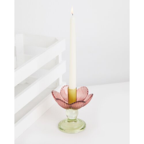 Carolyn Donnelly Eclectic Flower Candle Holder Green