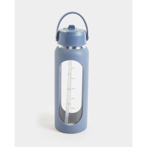 Silicone Glass Bottle - 800ml Blue 