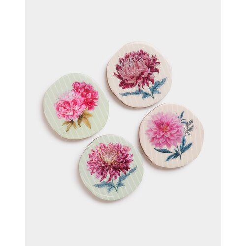 Carolyn Donnelly Eclectic Mango Wood Coaster - Pack Of 4 Light-Blue