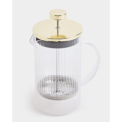Ribbed Glass Cafetière Gold M