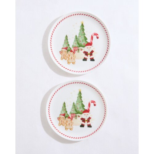 Christmas Side Plate - Pack Of 2 White
