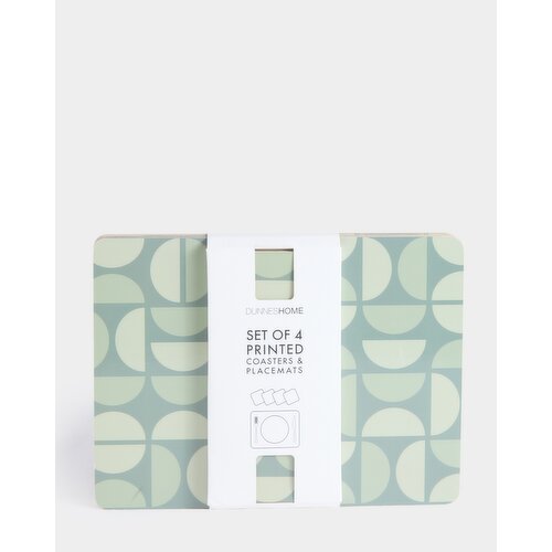 Placemat And Coaster Set - Pack Of 4 Geo
