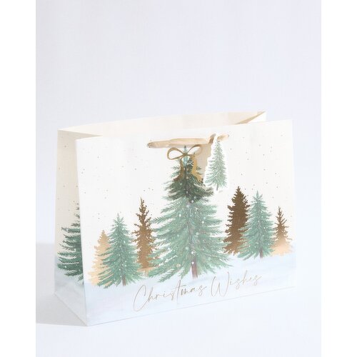 Tree Scene Large Christmas Gift Bag Green L