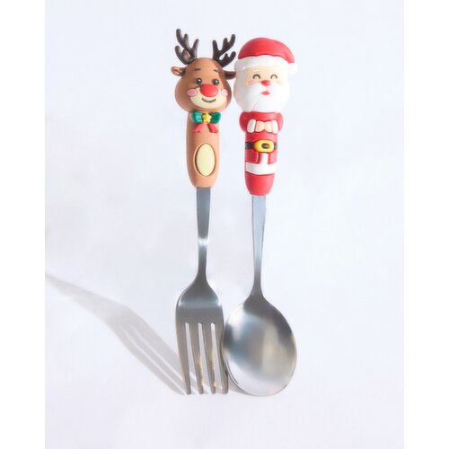 Christmas Cutlery - Set Of 2 Red 