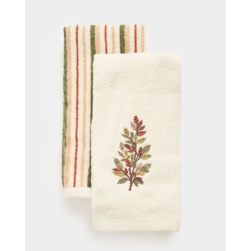 Embroidered Velour Tea Towel - Pack Of 2 Rust 2 Pack