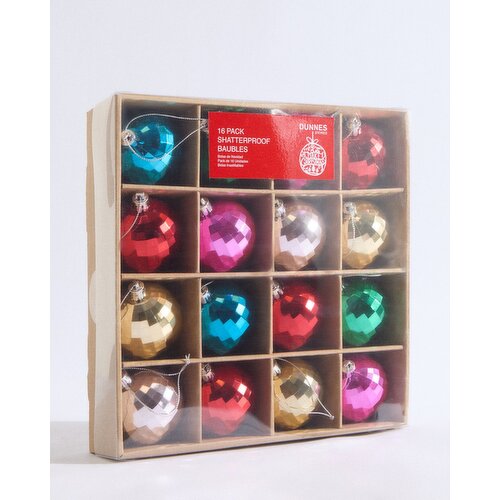Multicolour Baubles - Pack Of 16 Multi
