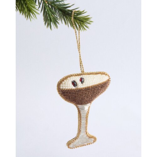 Espresso Martini Cocktail Beaded Hanging Decoration Multi 