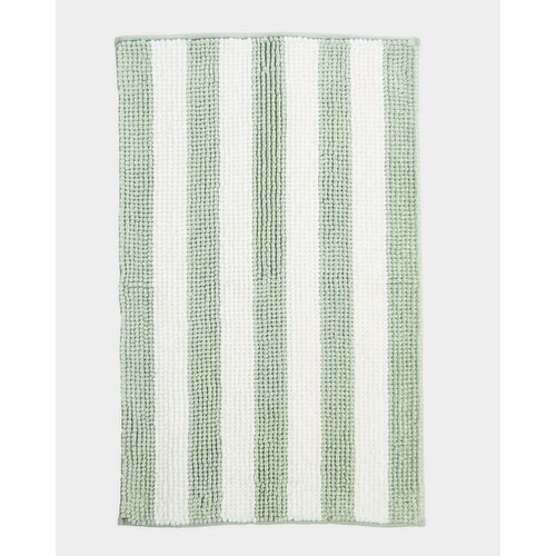 Microfibre Bath Mat Green-Stripe