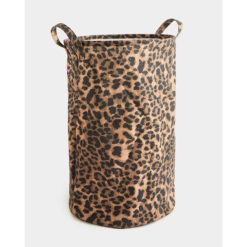 Pop Up Leopard Laundry Bag Brown