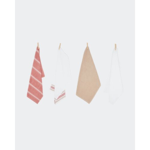Tea Towels - Pack Of 4 Rose