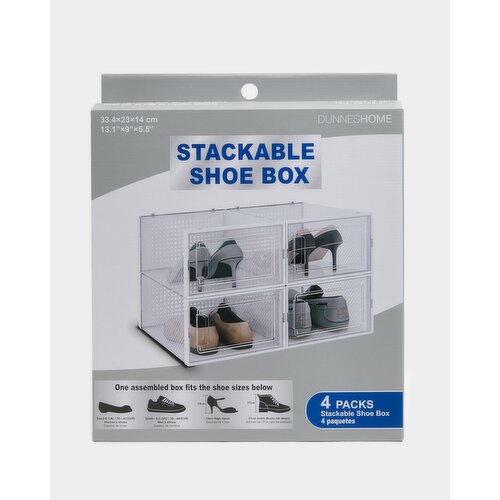 Stackable Shoe Boxes - Pack Of 4 Clear