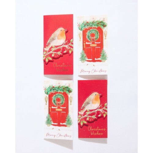 Christmas Money Wallets - Pack Of 4 Red