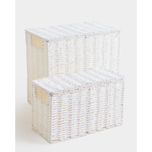 Paris Woven Storage Basket White L