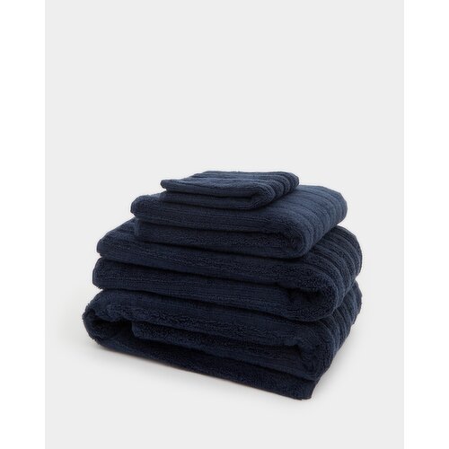 Ribbed Cotton Bath Towel Navy Bath Dunnes Stores