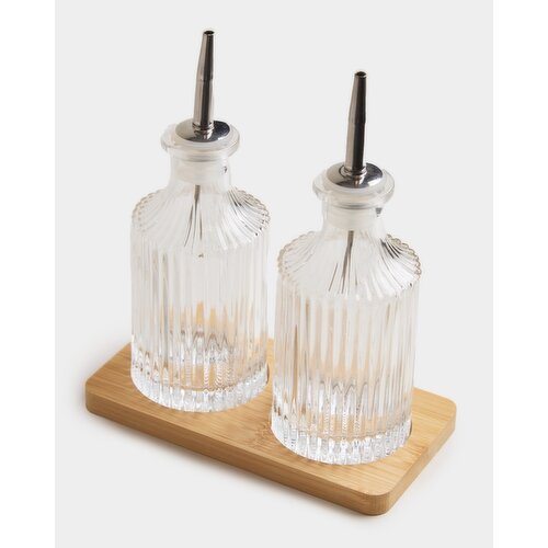 Ribbed Pourer Set With Board Clear