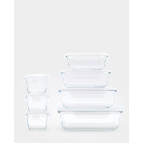 Glass Food Box White