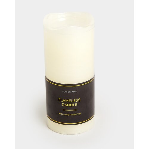 Large Flameless Candle Cream 7in