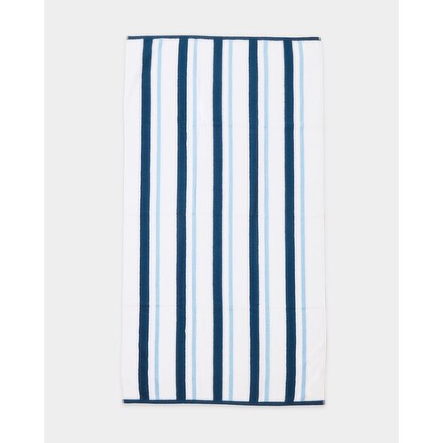 Yarn Dyed Stripe Beach Towel Blue