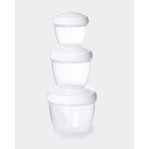 Food Storage Pots (Pack Of 3) White 