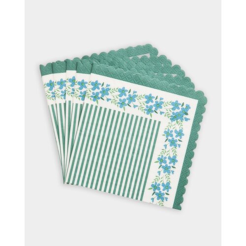Carolyn Donnelly Eclectic Scalloped Paper Napkins - Pack Of 20 Blue