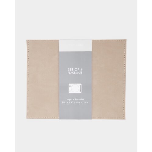   Rectangular Stitch Placemats - Pack Of 4 Stone 