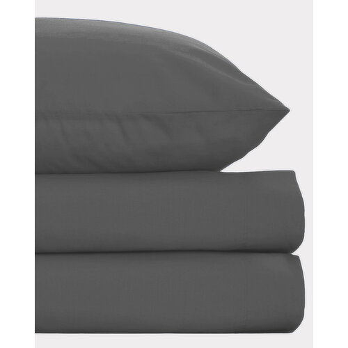 Soft Touch Microfibre Fitted Sheet Grey Single