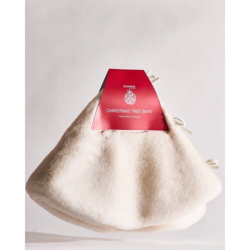Faux Fur Christmas Tree Skirt Cream