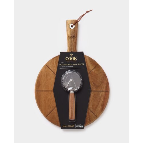 Pizza Board And Slicer Wood