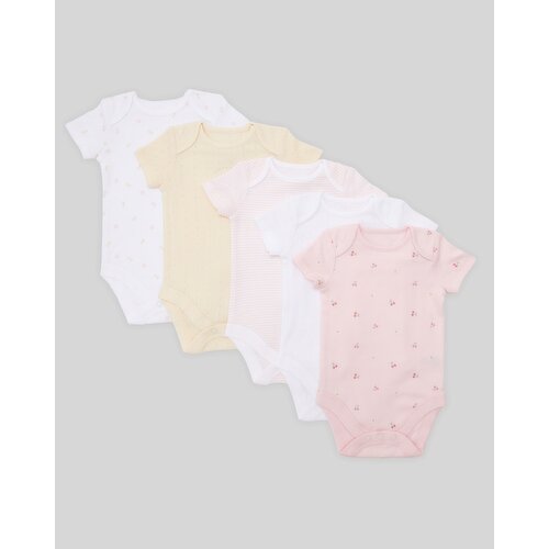 Cotton Short-Sleeved Bodysuits Lemon 12-18 Mths