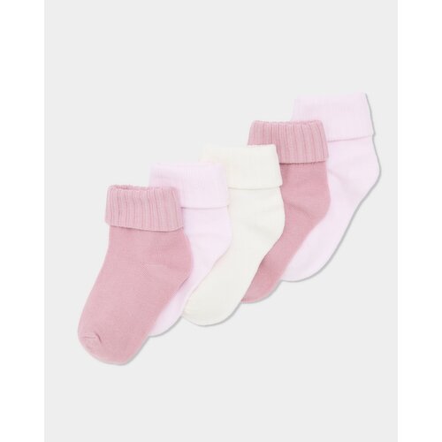 Baby Tot Socks - Pack of 5 Baby-Pink 0-2.5