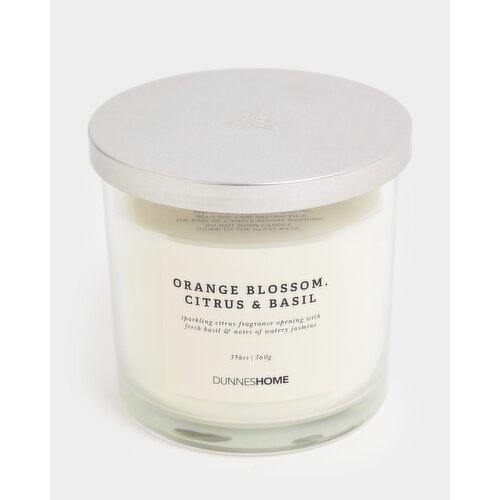 Orange Blossom, Citrus & Basil Two-Wick Scented Candle Lime 