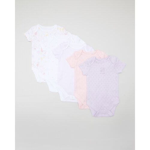 Cotton Short-Sleeved Bodysuits Lilac 0-3 Mths