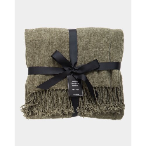 Terra Chenille Throw Green