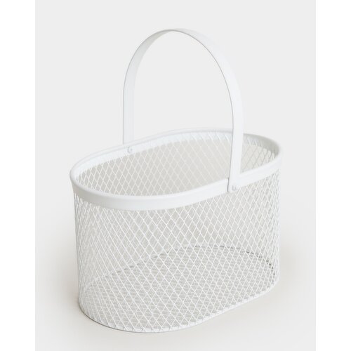 Oval Wire Basket White L