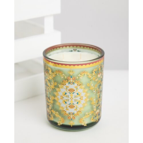 Carolyn Donnelly Eclectic Bascilicum Large Decal Candle Green