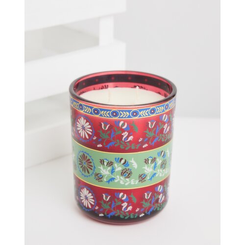 Carolyn Donnelly Eclectic Large Decal Candle Burgundy 