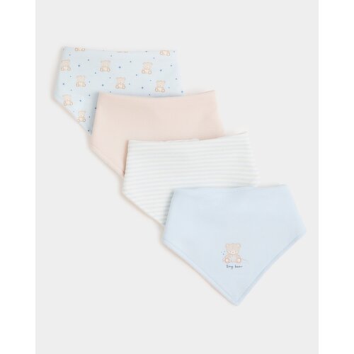 Boys Bandana Bibs - Pack Of 4 Baby-Blue