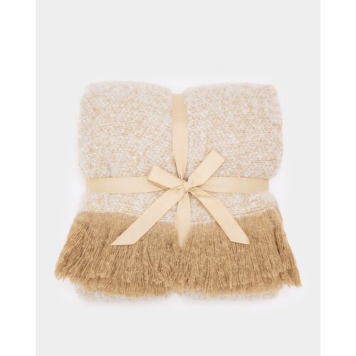 Boucle Knit Throw Ochre