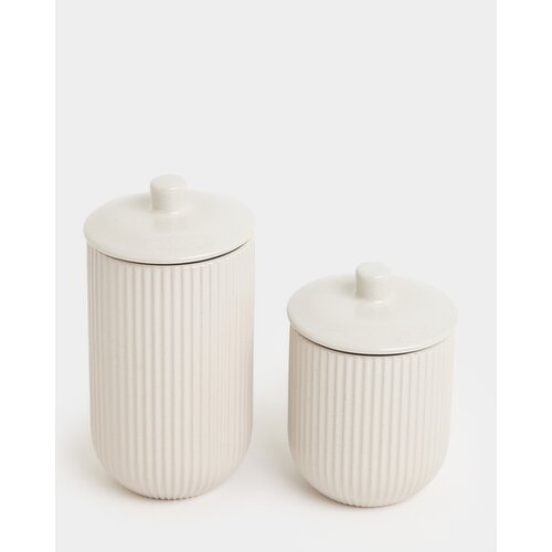 Ribbed Jar With Lid Cream S