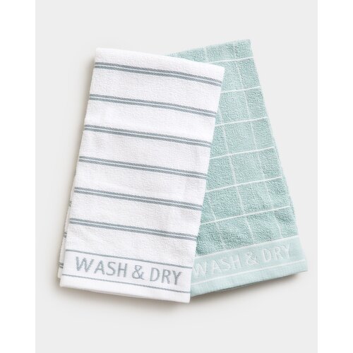 Large Terry Tea Towels - Pack Of 2 Blue