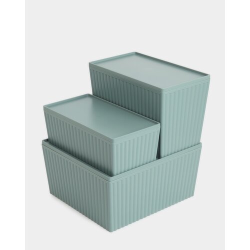 Ripple Storage Box With Lid Sage S