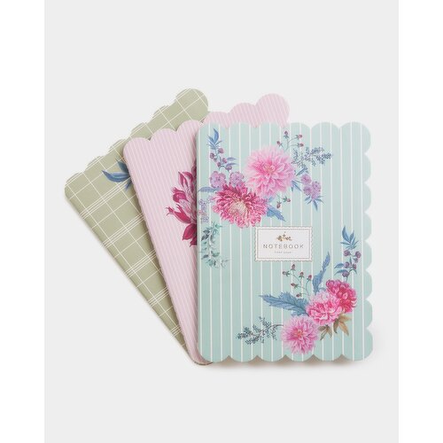 Carolyn Donnelly Eclectic Scallop Notebook - Pack Of 3 Multi 