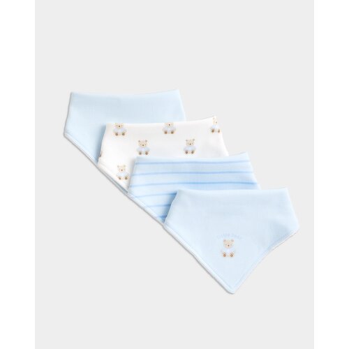 Boys Bandana Bibs - Pack Of 4 Light-Blue
