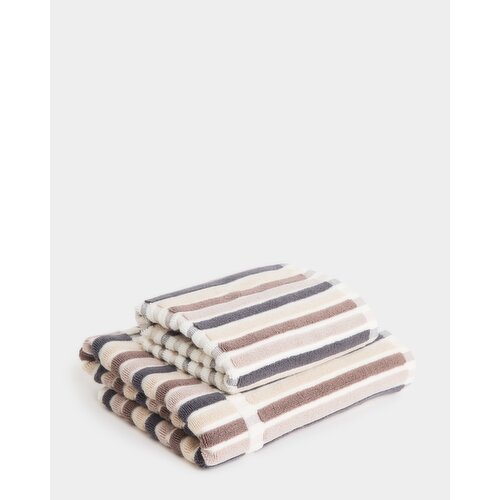 Textured Stripe Bath Towel Natural Bath