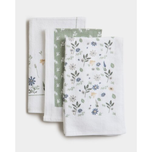 Printed Tea Towels - Pack Of 3 Ditsy
