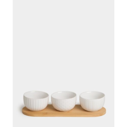 Dip Bowls And Tray White